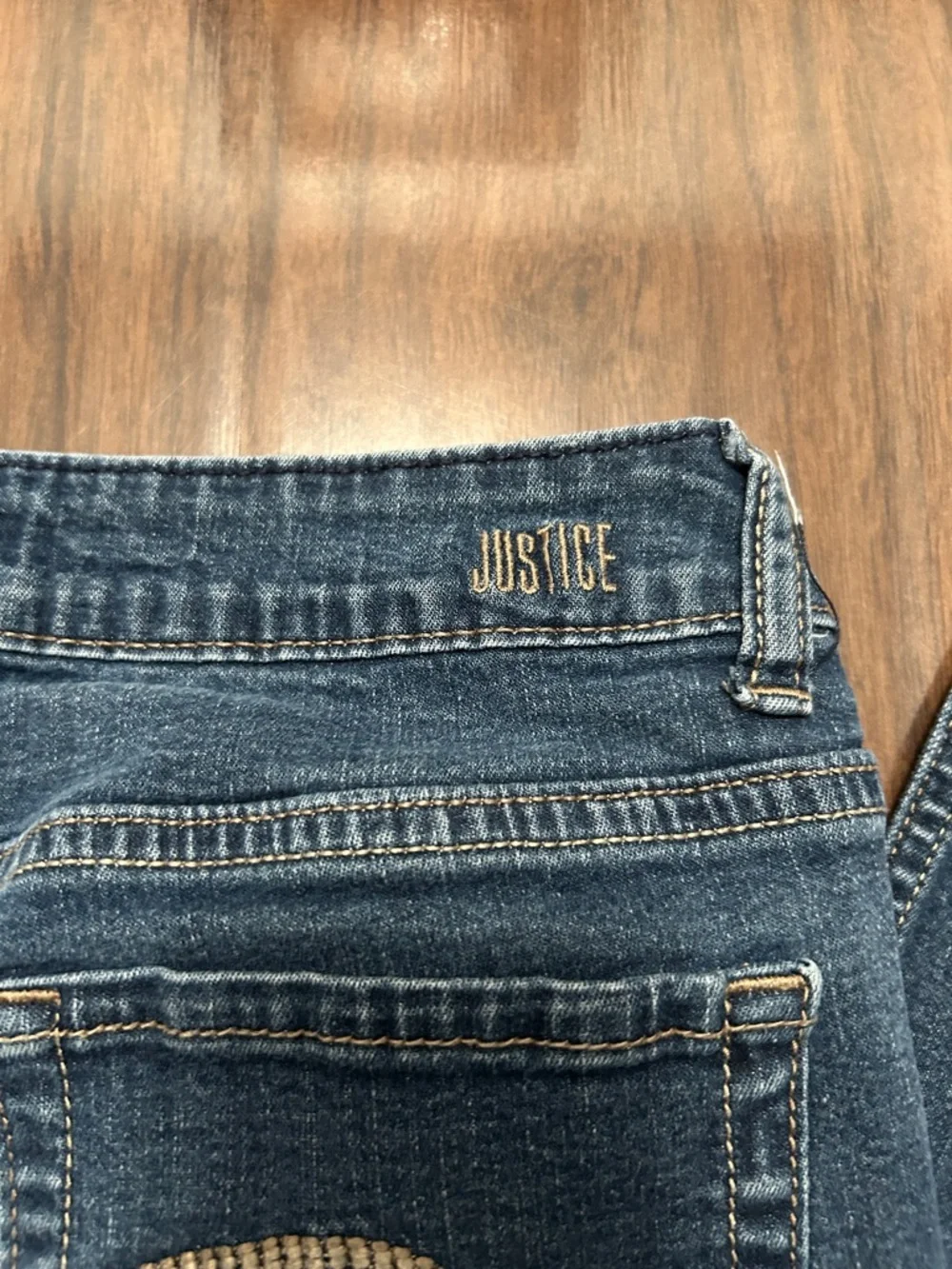 Justice Girls Dark Wash Mid Rise Super Skinny Jeans